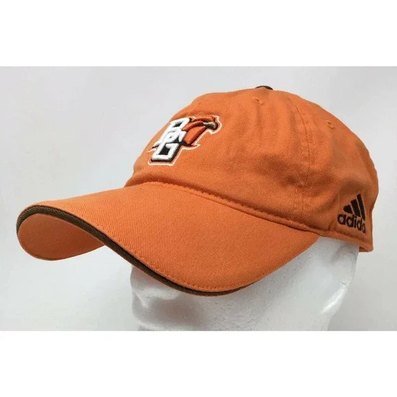 Bowling Green Falcons Baseball Cap Orange Embroidered Adidas OSFM Strap Back Hat - Picture 11 of 12